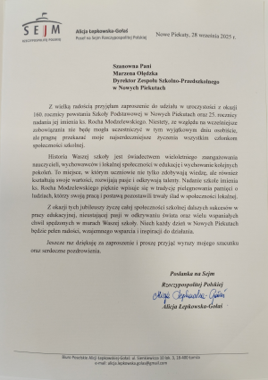 Zdjęcie do artykułu Życzenia od pani Alicji Łepkowskiej-Gołaś, poseł na Sejm Rzeczypospolitej Polskiej