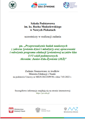 Junior-Edu-Żywienie (JEŻ) Zdjęcie do artykułu Junior-Edu-Żywienie (JEŻ)
