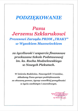 Zdjęcie do artykułu Podziękowanie